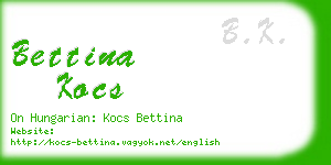 bettina kocs business card